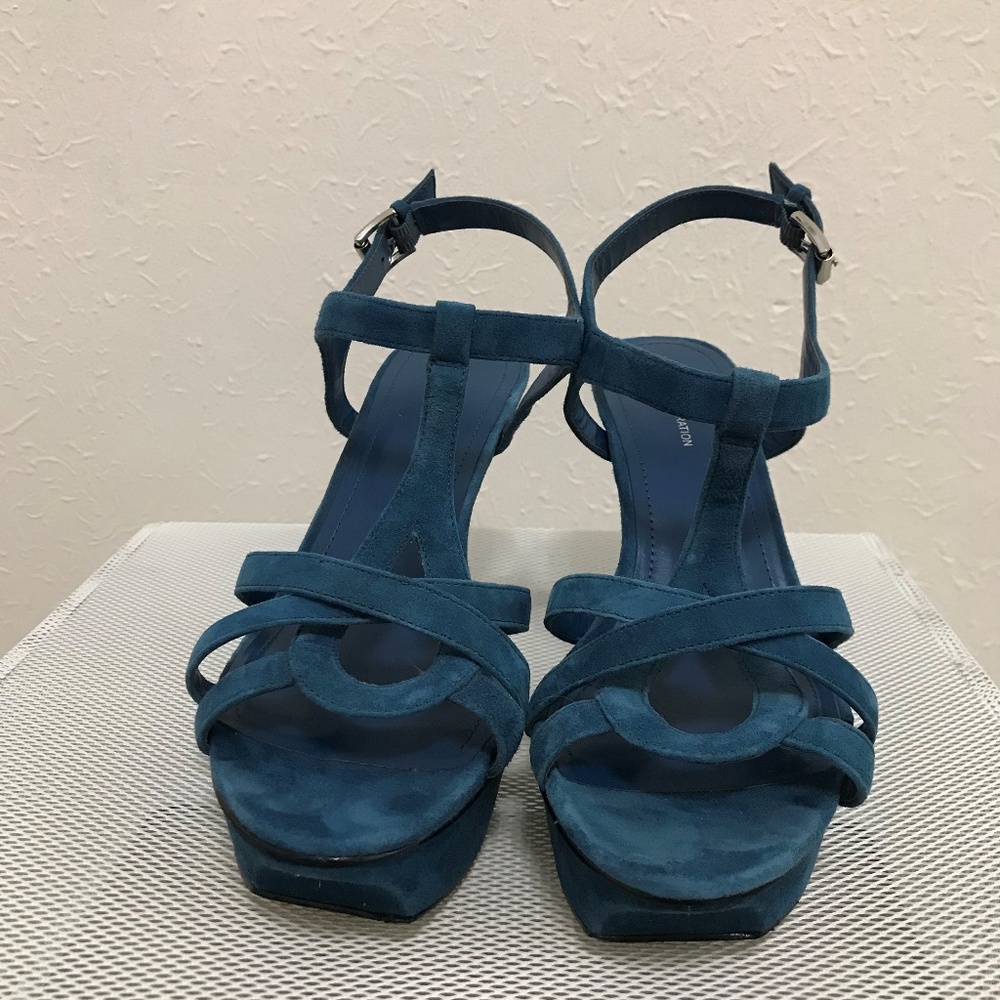 BCBG Blue Suede Heels